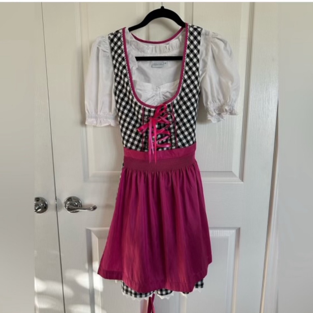 Pink and Black Checkered Dirndl